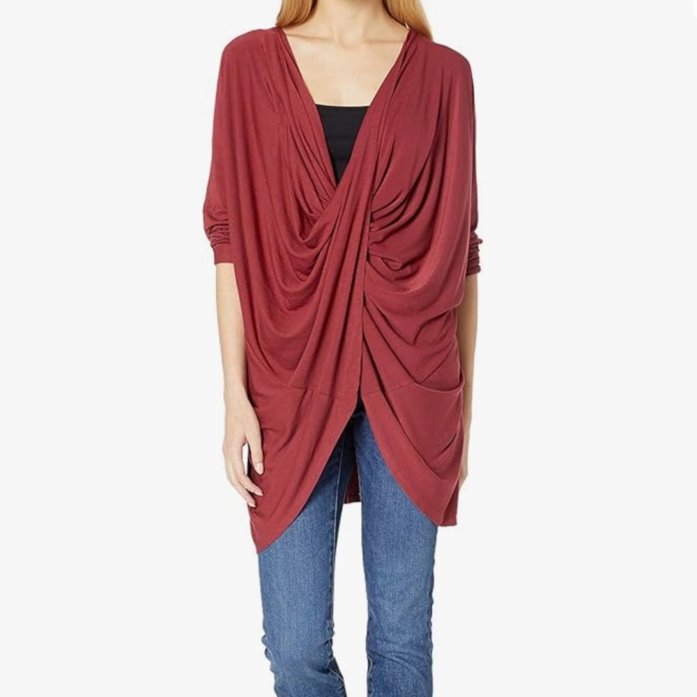Splendid jersey draped long sleeve top